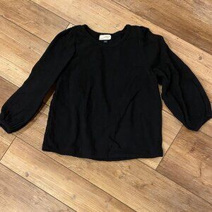 UNIVERSAL THREAD Black Textured Waffle Lightweight Cotton Top Shirt Size S NICE!